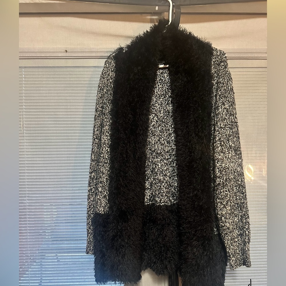 Fur Collar Knitted Cardigan